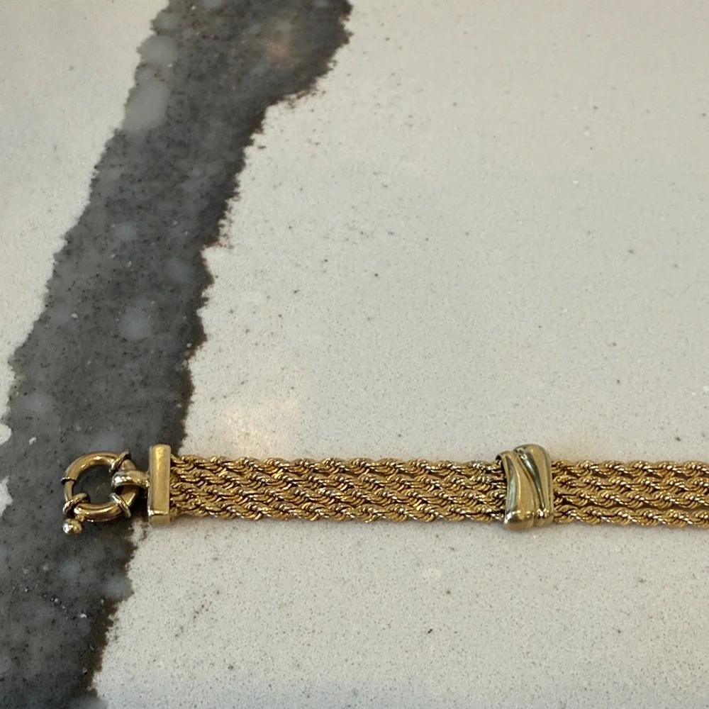 Timeless Italian 14kt solid gold triple rope bracelet - Picture 4 of 16